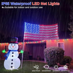 American Flag Lights Outdoor - 420 Super Bright Red White and Blue Lights, Waterproof Led Flag Net Light of The United States for Memorial Day, 4th of July, Yard, Garden, Christmas Decorations - Image 4