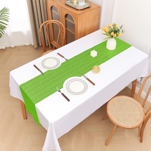 Sugargirl 10 Packs 12 x 72 inches Sequin Table Runner, Glitter Apple Green Table Runner for Birthday Party Supplies Wedding Holiday Celebration Event Decorations - Image 2