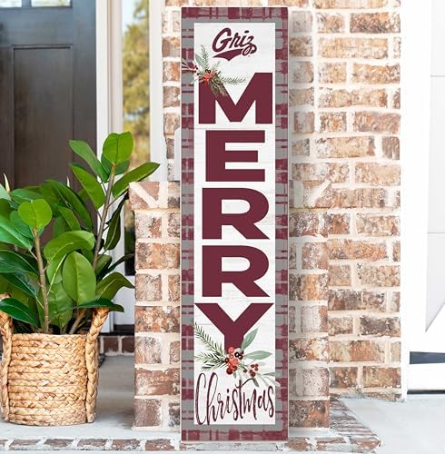 KH Sports Fan Montana Grizzlies Holiday Porch Leaner, 11x46 Inches, Grizzlies Outdoor Christmas Sign; Display Some Holiday Cheer with This Montana Grizzlies Christmas Sign - Image 2