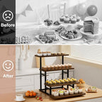 Cupcake Stand for 50 Cupcakes 4 Tiered Tray Stand for Food Cookie Wooden Dessert Display Risers for Party Wedding Buffet Stepped Risers Display Stands for Vendor Farmers Market Display, Brown - Image 5