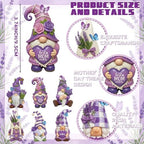 Simgoing 6 Pcs Purple Lavender Gnomes Mother's Figurines Lavender Gnomes with Best Mom Ever, Mom Resin Statues Table Decor for Mum Grandma Birthday Party Tabletop Home Centerpieces Tiered Tray Decor - Image 2