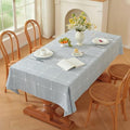 Zobesta Blue Linen Table Cloth Rectangle Table 60x84 in Gingham Tablecloth by ZOBESTATABLECLOTH