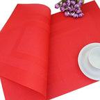 PIGCHCY Vinyl Placemats Set of 12 Washable Durable Kitchen Easy to Clean Plastic Placemats for Dining Table (Passionate Red) - Image 7