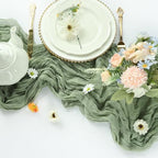 12 Pack Sage Green Cheesecloth Table Runner 10Ft 23 x 120 Inch - Image 3