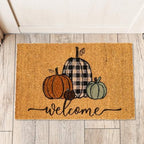 Whaline Fall Door Mats Natural Coir Welcome Doormat Pumpkin Non Slip Farmhouse Rectangle Front Door Rugs Floor Mat for Outdoor Entrance Porch Decor, 16 x 28 Inch - Image 5