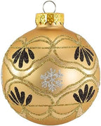 Kurt S. Adler 80MM Glass Gold and White Deco Ornament Set, 6 Piece Set - Image 2