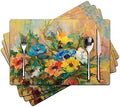Spring Floral Placemats Set of 4 - Faux Leather Heat Resistant Placemats for Dinner Table, Non-Slip Waterproof Oil-Proof Washable Reusable Placemat for Indoor Outdoor Kitchen, 15.75In*11.81In by Unknown