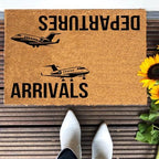 Funny The Entrance Way Outside Personalized Rug with Heavy-Duty Non Slip Outdoor Coconut Coir Doormat Pets Lover Gift 23.6 x 15.7 inch (Arrivals and Departures Airplane) - Image 5