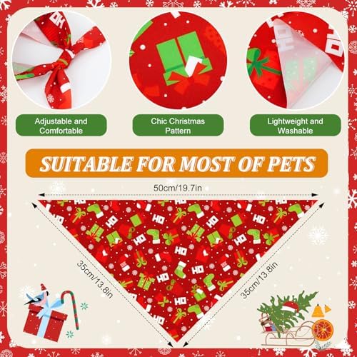 Abbylike 50 Pcs Christmas Dog Bandanas Bulk, Snowman Santa Snowflake - Image 3