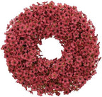 20" Burgundy Fall Wreath for Front Door, Artificial Mums Autumn Wreath by THEBLOOMTIMES