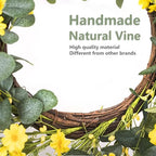 24'' Sunflower Wreaths for Front Door, Welcome Front Door Wreath Summer - Image 4