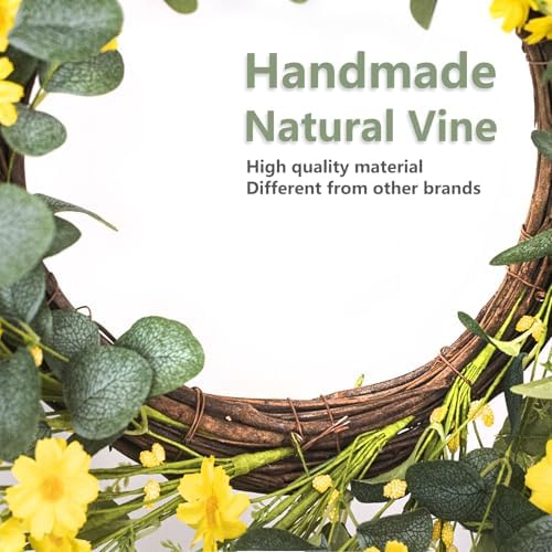 24'' Sunflower Wreaths for Front Door, Welcome Front Door Wreath Summer - Image 4