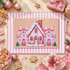 2pcs Pink Gingerbread House Christmas Doormats, 24" x 32" Door Mats - Image 5