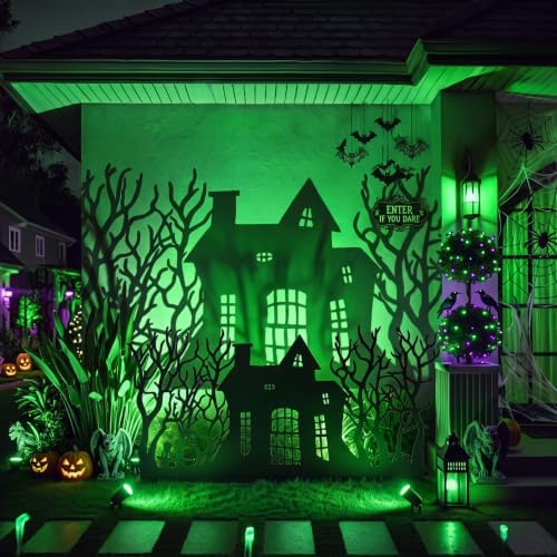 Halloween Haunted House Decor 31.5" Metal Castle Silhouette - Image 4