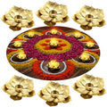 LemonRoad 6 Pcs Lotus Candle Holder Pooja Return Gifts, Layered Lotus by Unknown