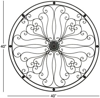 Deco 79 Metal Scroll Home Wall Decor Wall Sculpture, Wall Art 40" x 1" x 40", Bronze - Image 6