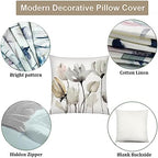 Watercolor Floral Throw Pillow Covers 20x20 Set of 6, Nature Home Decor - Image 5