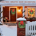 15 Inch Christmas Wreath Decorations,Set of 3 Mini Kitchen Cabinet Christmas Wreaths with Red Bows&Pine Cones& Berries,Includes Hooks & Storage Bag for Front Door, Windows, Fireplace (Indoor/Outdoor) - Image 4
