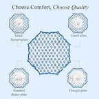 CPC Apatite Blue Block Print Cotton Floral Placemat 15x15 Inch, Set of 4 - Image 3