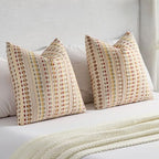 FUTEI Pack of 2 Boho Throw Pillow Covers 20x20 Inch, Brown Red - Image 6