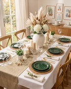 PULOTE 100PCS Green Plastic Plates - Green Disposable Plates With Gold Rim - Include 50 Pieces Dinner 10.25inch,50 Pieces Dessert 7.5inch for Party&Christmas - Image 5
