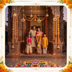 Gerrii Diwali Decorations 4 Pcs 5' Marigold Garland with 11.5' String Light - Image 5