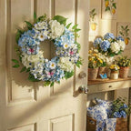 Valery Madelyn 18" Hydrangeas Spring Summer Wreaths for Front Door - Image 4