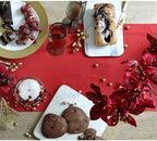 Solino Home 100% Pure Linen Table Runner Red, Classic Hemstitch 14 x 132 in - Image 3