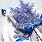 Cindeer 100 Pcs Christmas Tree Picks Sprays Glitter 10.2 in,Navy Blue - Image 3