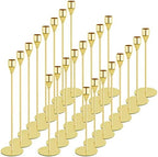 Gold Candlestick Holder Set of 24 for Taper Candles, Decorative Candle Holders Bulk Candle Stick Holders Taper Candle Holders for Table Centerpiece Wedding Dinning Party Anniversary Home Decor by LEIFEOSH