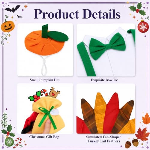 3 Set Holiday Porch Goose Outfits for Halloween Christmas Thanksgiving Day - Image 3