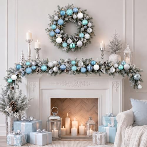 Lunmon 64 Pcs Coastal Ocean Christmas Ball Ornaments Beach Xmas Baubles - Image 5