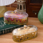 2 Pcs Ramadan Trays with Lid Metal Gold Eid Mubarak Plates Ramadan Moon Candy Dish Table Decorations Food Serving Tray Islam Muslim Al-Fitr Cookie Storage Container for Eid Party Supplies - Image 3