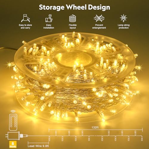 JMEXSUSS 400 LED Christmas Lights Outdoor Indoor String Lights Plug in - Image 6