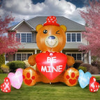 VIHOSE 10 ft Valentines Inflatables Outdoor Decorations Blow Up Bear Heart with LED Lights Valentine Decor for Romantic Wedding Patio Lawn Valentine's Day Inflatables Outside Party Supplies by VIHOSE