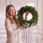 Norme 24 Inch Christmas Pine Wreath for Front Door,Silver Balls - Image 6