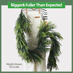 Christmas Decorations – 6FT Artificial Norfolk Pine Greenery Garland, Real Touch Christmas Garland for Mantel, Staircase, Fireplace, Front Door, Indoor & Outdoor Holiday Decor (1, 6FT) - Image 3