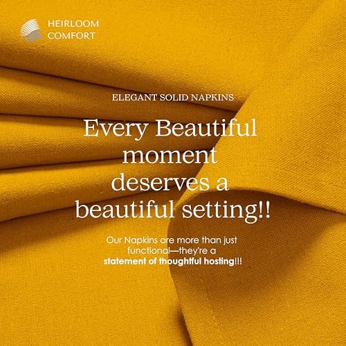 Multi Color Cloth Napkins 17"x17" - Set of 12-100% Cotton, Washable - Perfect Hotel Quality Napkin for Table, Dinner, Weddings, Everyday Dining - Mustard Yellow, Burgundy, Rust - Image 6