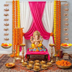 LemonRoad 2Set Diwali Hanging Urli Bowl Metal Lotus Floating Diya Pot Decor - Image 3