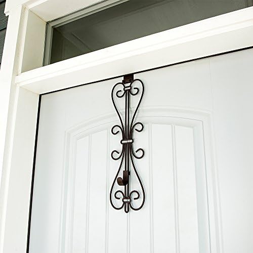 Front Door Wreath Hanger, Adjustable Hook Length Elegant Design, Brown - Image 2