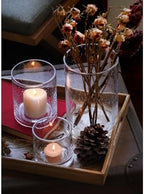 Glass Candle Holders Set 3,Clear Bubbles Cylinder 8/5/3 Inch - Image 3
