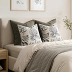 Set of 2 Decorative Floral Pillow Covers 22x22 Inch Black - Image 6