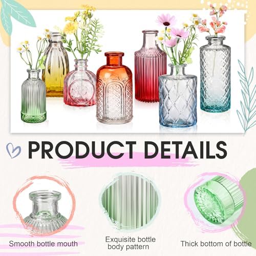 Yaomiao 30 Pcs Glass Bud Vases Centerpieces, Color Gradient Series - Image 4