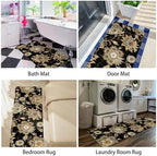 Boho Kitchen Mat Set of 2,Black Paisley Floral Kitchen Rugs and Mats Non Skid Washable,Bohemia Farmhouse Runner Rugs with Rubber Backing for Kitchen Decor Accessories (17"x47"+17"x30") - Image 6