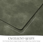 MOSAYT Vinyl Faux Leather Placemats, Set of 6, Olive Green - Image 5