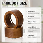 Zhehao 100 Pcs Wood Napkin Rings Bulk Acacia Napkin Buckles for Table Decor - Image 2
