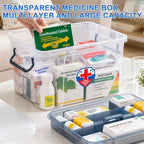 ANYPROLUS 15QT Clear Medicine Organizer Box with Handle, Plastic Medicine Container with Tray Empty First Aid Box, Thickened Medicine Storage Organizer Multipurpose Medication Organizer Storage, Blue - Image 6
