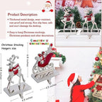 Reindeer Stocking Hangers and Sleigh Hooks for Fireplace, Alloy Hooks Hanger for Xmas (Set of 4 Red Reindeer Stocking Holders) - Image 2
