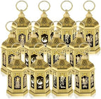12pcs Gold Ramadan Lantern Lights, Ramadan Decorations, Mini EID Mubarak Candle Lanterns，Ramadan Decorations for Home, Table, wall رمضان للزينة ومصباح رمضان للزينة by Unknown