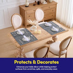 Sweet Home Collection 100% Cotton Placemats for Dining Room Rectangle Two Tone Woven Fabric Soft Durable Table Mat Set, Set of 6, Black, Rectangle 13" x 19" (Pack of 12) - Image 6